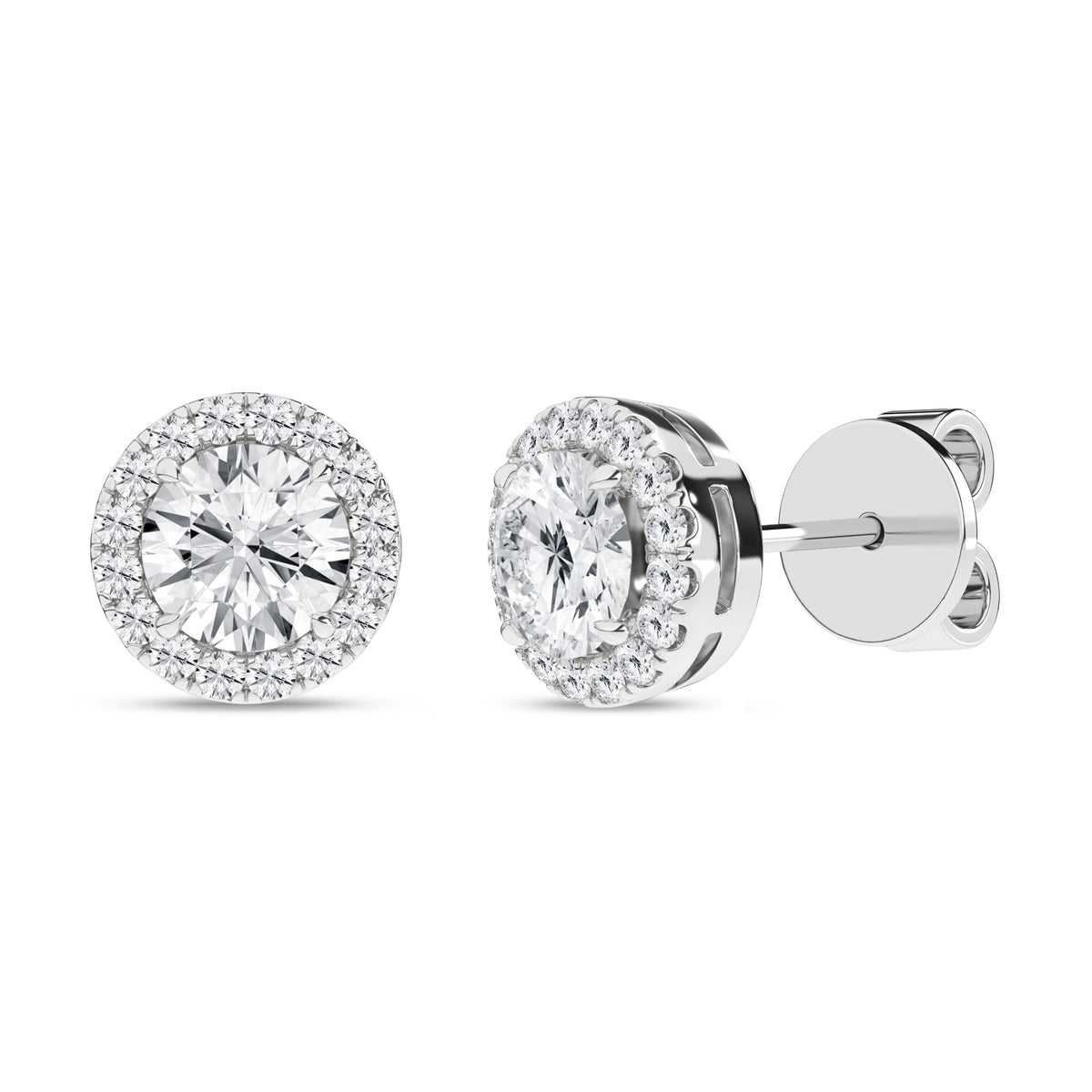 Revelation Lab Created Diamond Halo Stud Earrings
