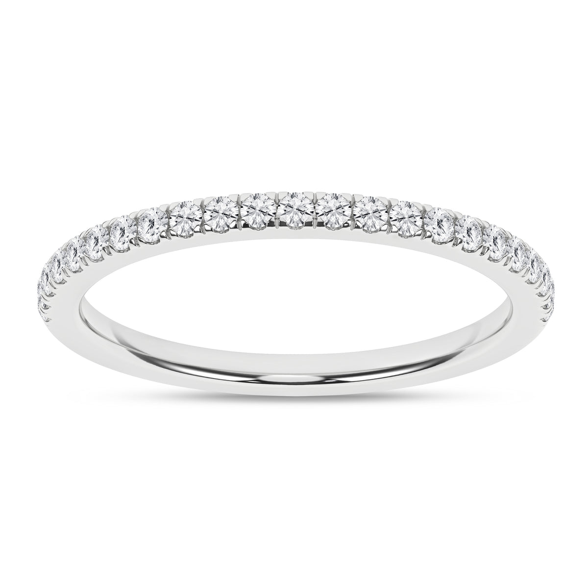 Revelation- 14K White Gold Lab Created Diamond Wedding Band