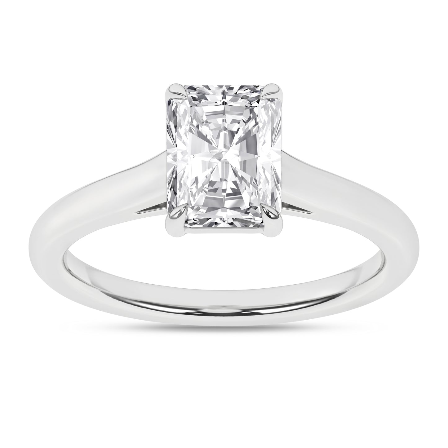 Revelation 14K White Gold Lab Created Diamond Engagement Ring