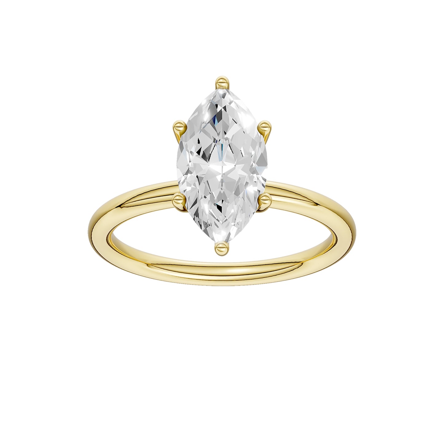 HIDDEN HALO PLAIN SHANK ENGAGEMENT RING (MARQUISE)