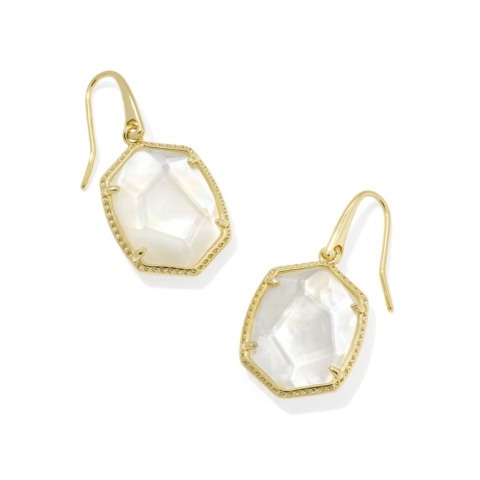 Daphne Gold Frame Drop Earrings