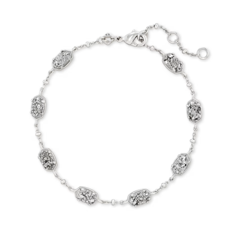 Emilie Silver Chain Bracelet in Platinum Drusy