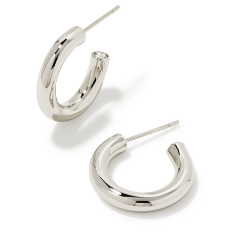Colette Huggie Earrings in Silver