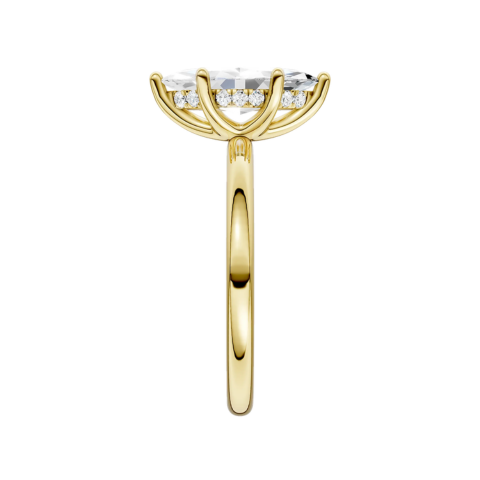HIDDEN HALO PLAIN SHANK ENGAGEMENT RING (MARQUISE)