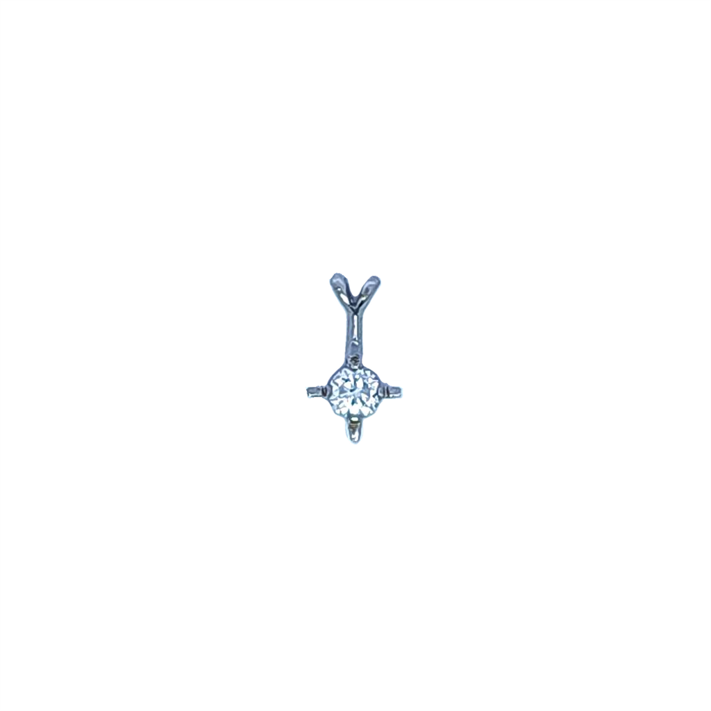 Estate-14k White Gold and Diamond pendant.
