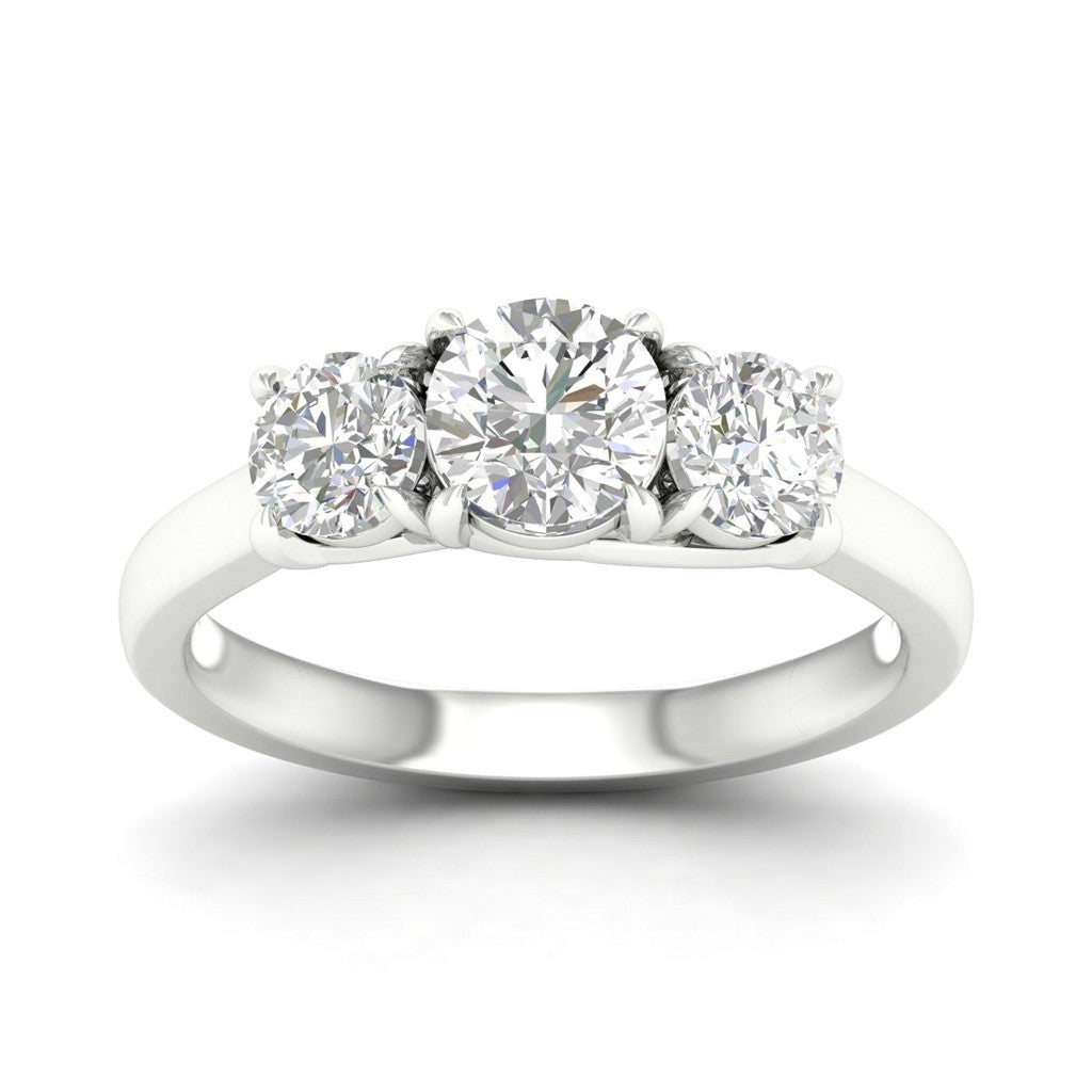 Revelation 14K White Gold Lab Created Diamond Engagement Ring