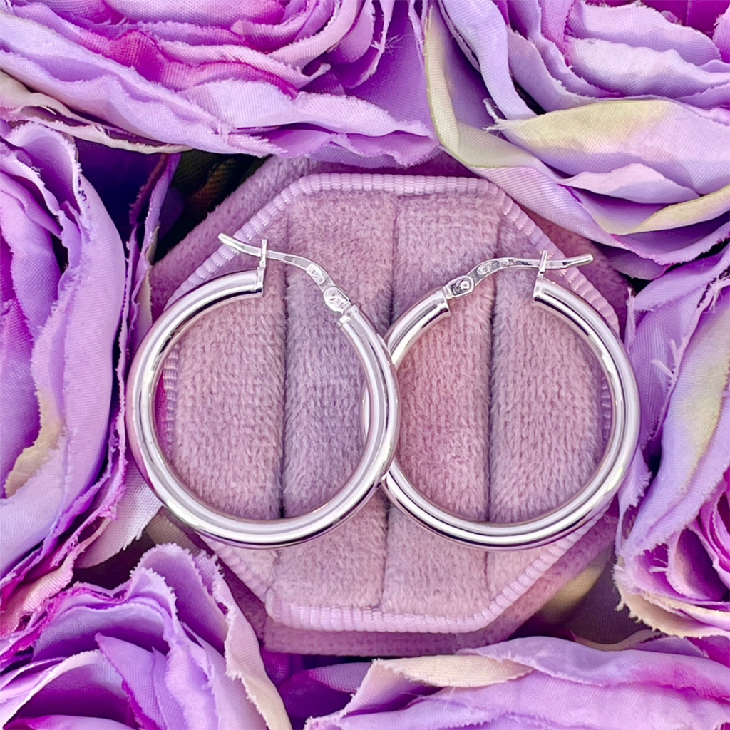 Sterling Silver Tube Hoops 20mm