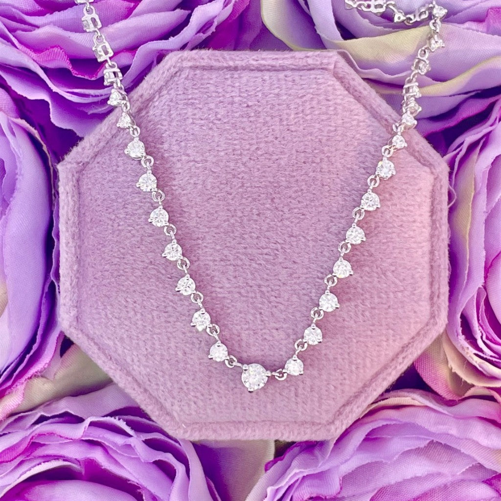 14K White Gold Diamond Necklace