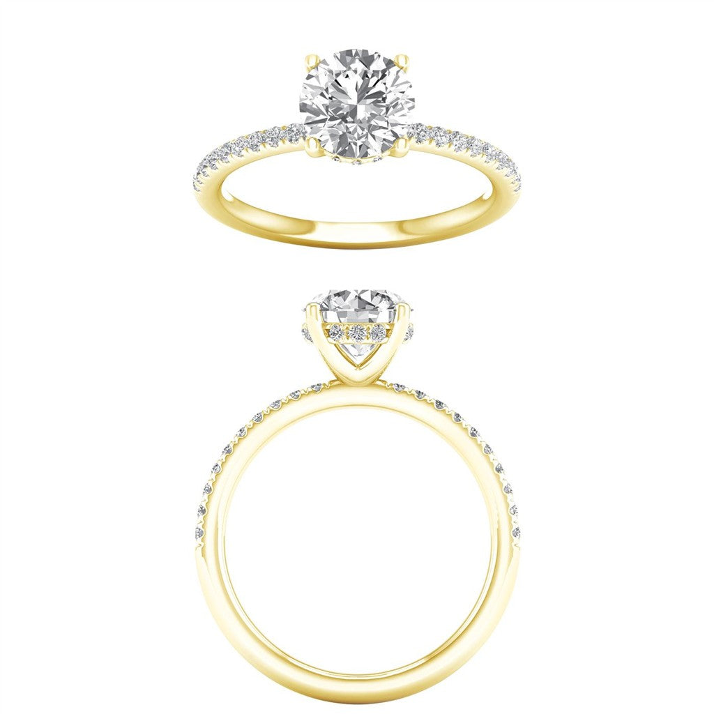 Revelation 14K Yellow Gold Lab Created Diamond Engagement Ring