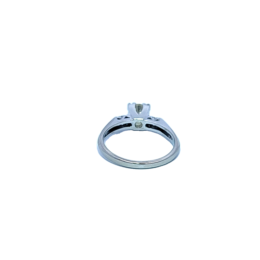 Estate-14K White Gold Diamond Engagement Ring