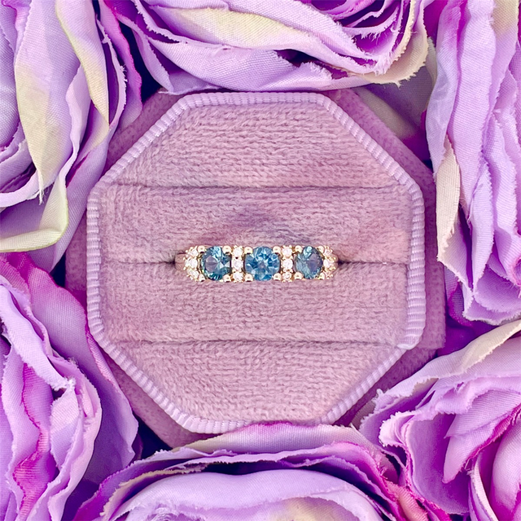 10K Yellow Gold Sapphire and Diamond Ring