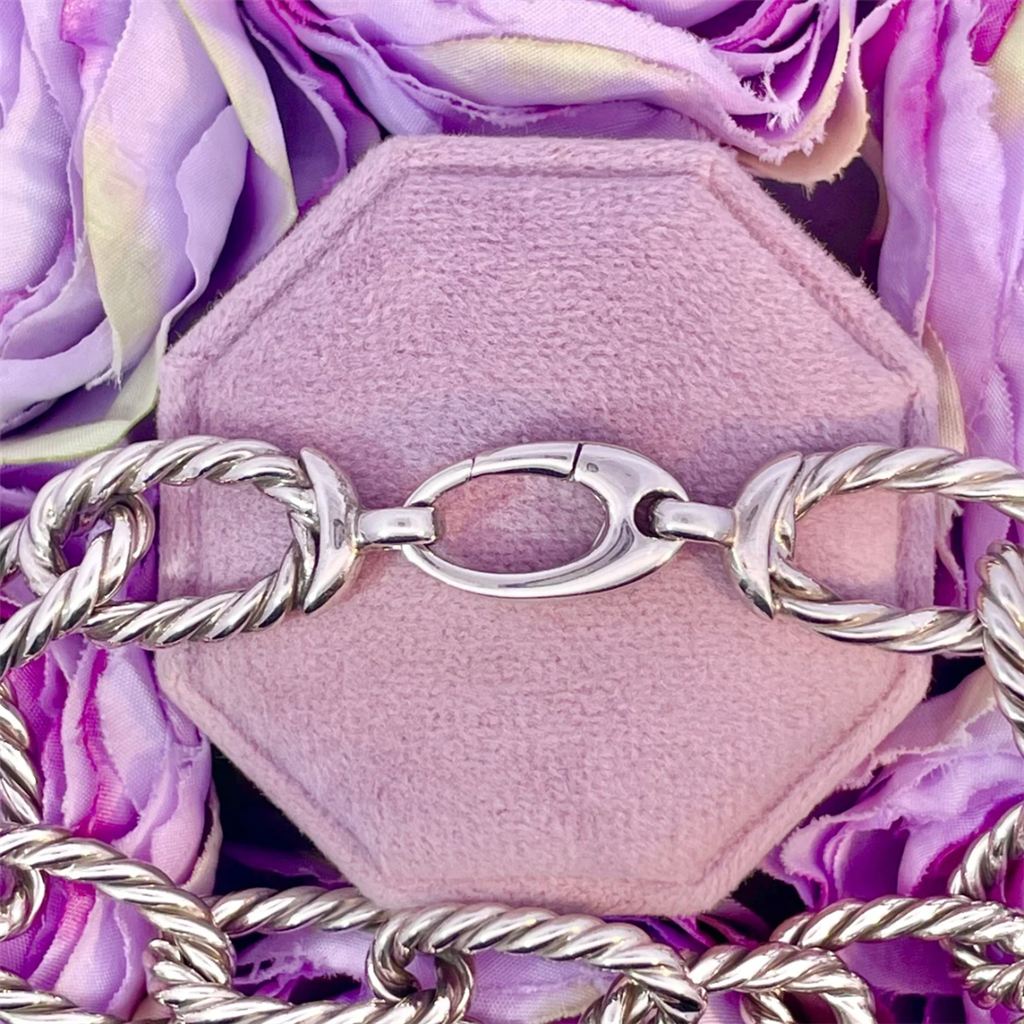 Sterling Silver Twisted Cable Link Bracelet 8"