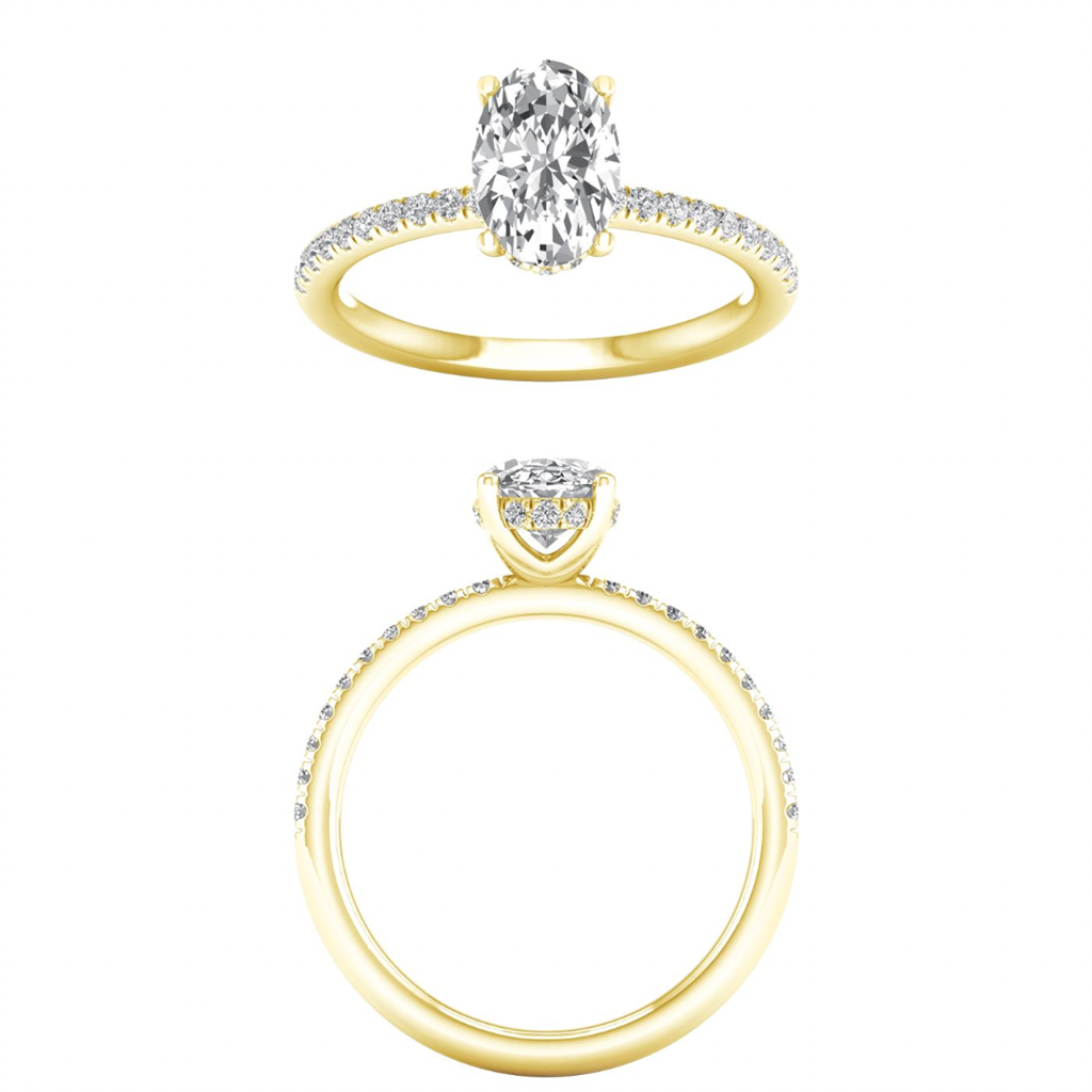 Revelation Lab Created Diamond Hidden Halo Engagement Ring