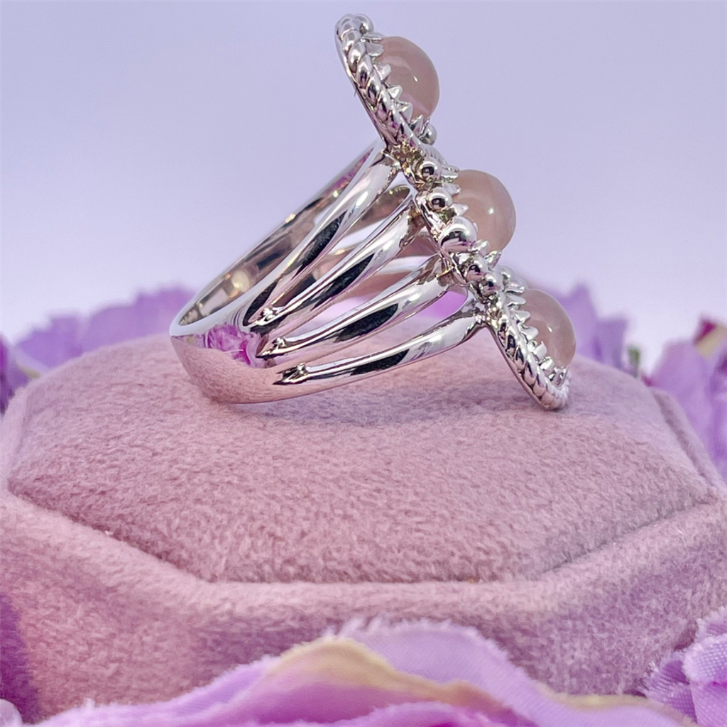 Estate- Sterling Silver Pink Peruvian Opal Ring