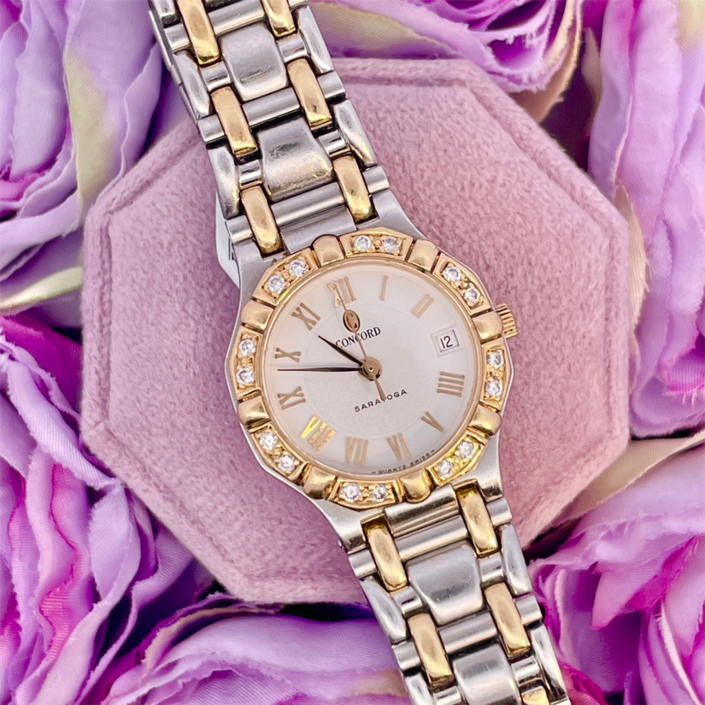 Estate-Ladies 14K Yellow Gold and Stainless steel Concord Watch