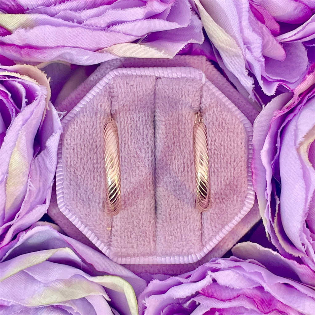 14K Yellow Gold Twisted Hoop Earrings