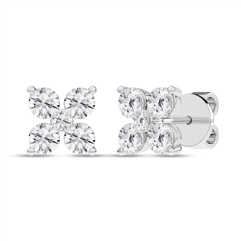 Revelation 14K White Gold Lab Created Diamond Earrings
