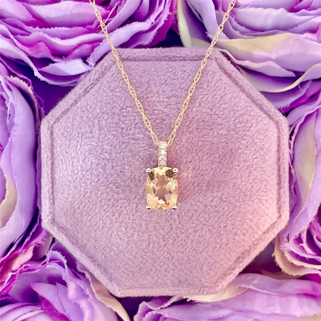 Yellow Gold Citrine and Diamond Necklace