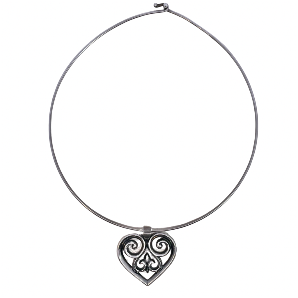 Estate - James Avery Vintage Scrolled Heart Choker