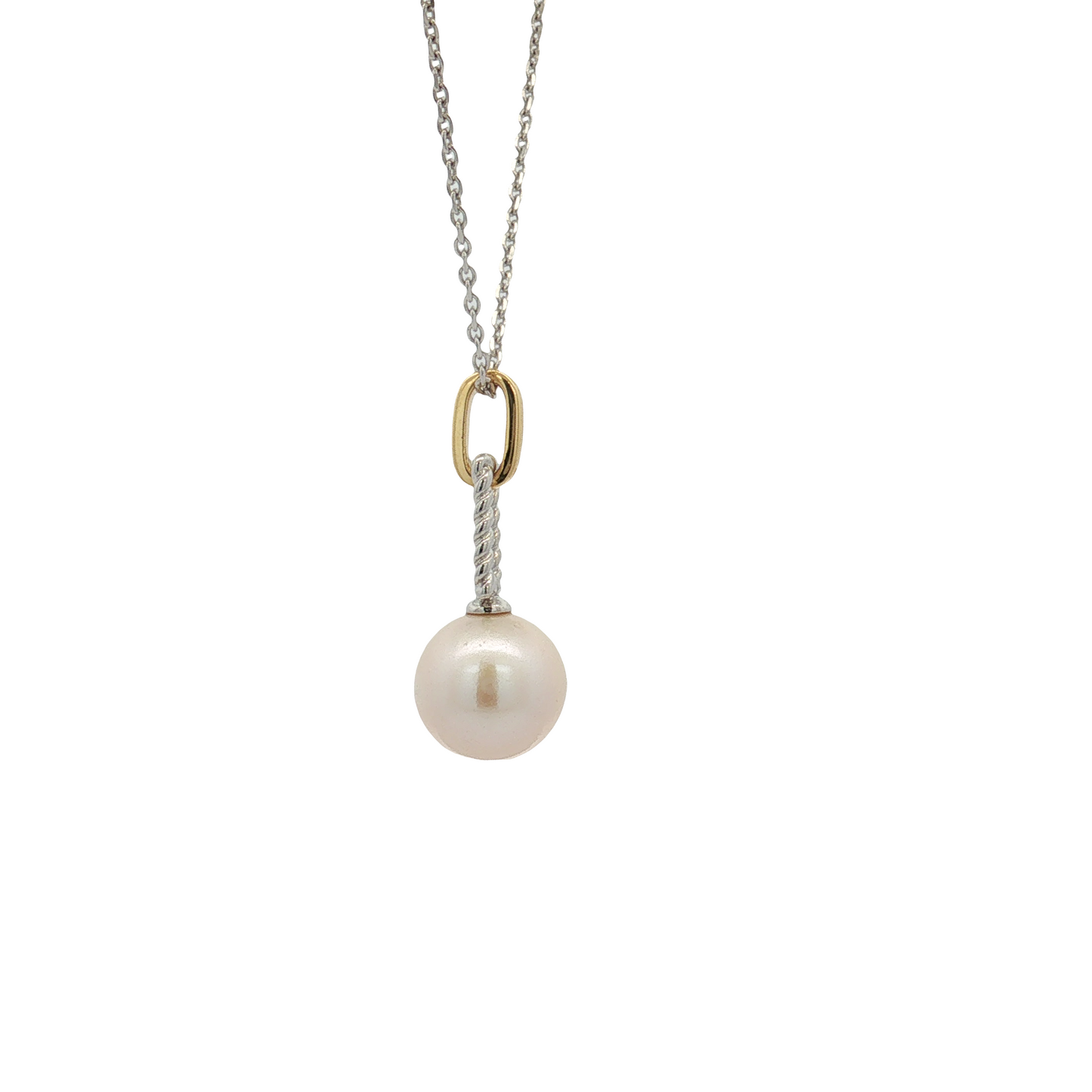 Sterling Silver and Gold Plated Freshwater Pearl Pendant