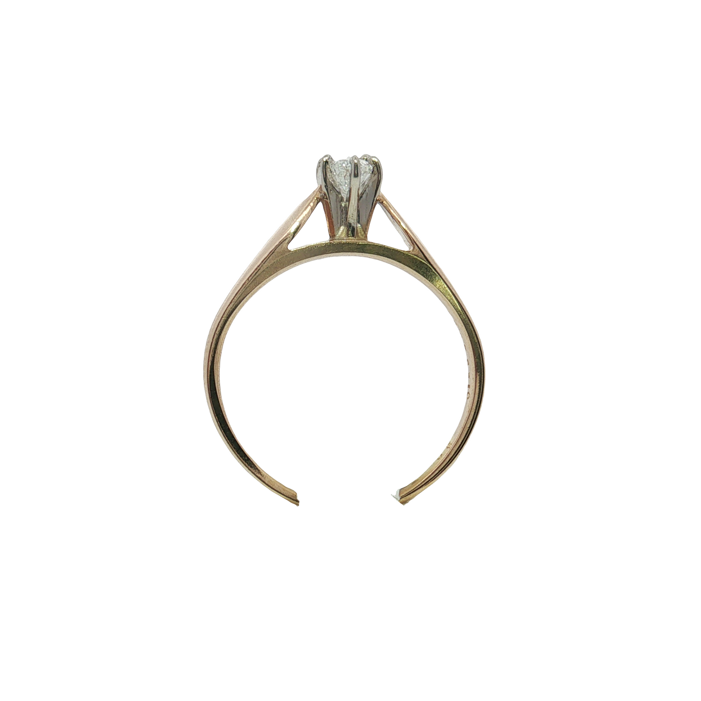 Estate- 14K Yellow Gold Marquise Diamond Engagement Ring