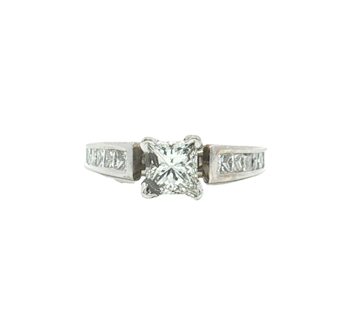 Estate- 14K White Gold Princess Cut Diamond Engagement Ring