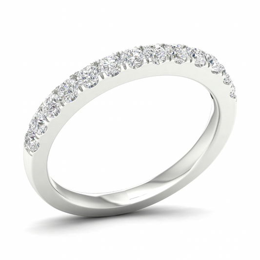 Revelation Lab Created 14K White Gold Diamond Wedding Band