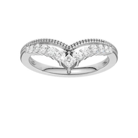 Revelation Lab Created Diamond Milgrain Chevron Band