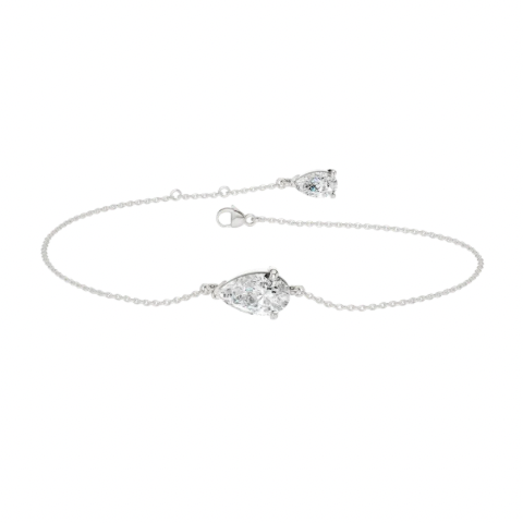 Revelation Lab Created Diamond 4-Prong Solitaire Bracelet(Pear)