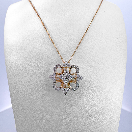 Lady's Yellow 14 Karat Diamond Necklace