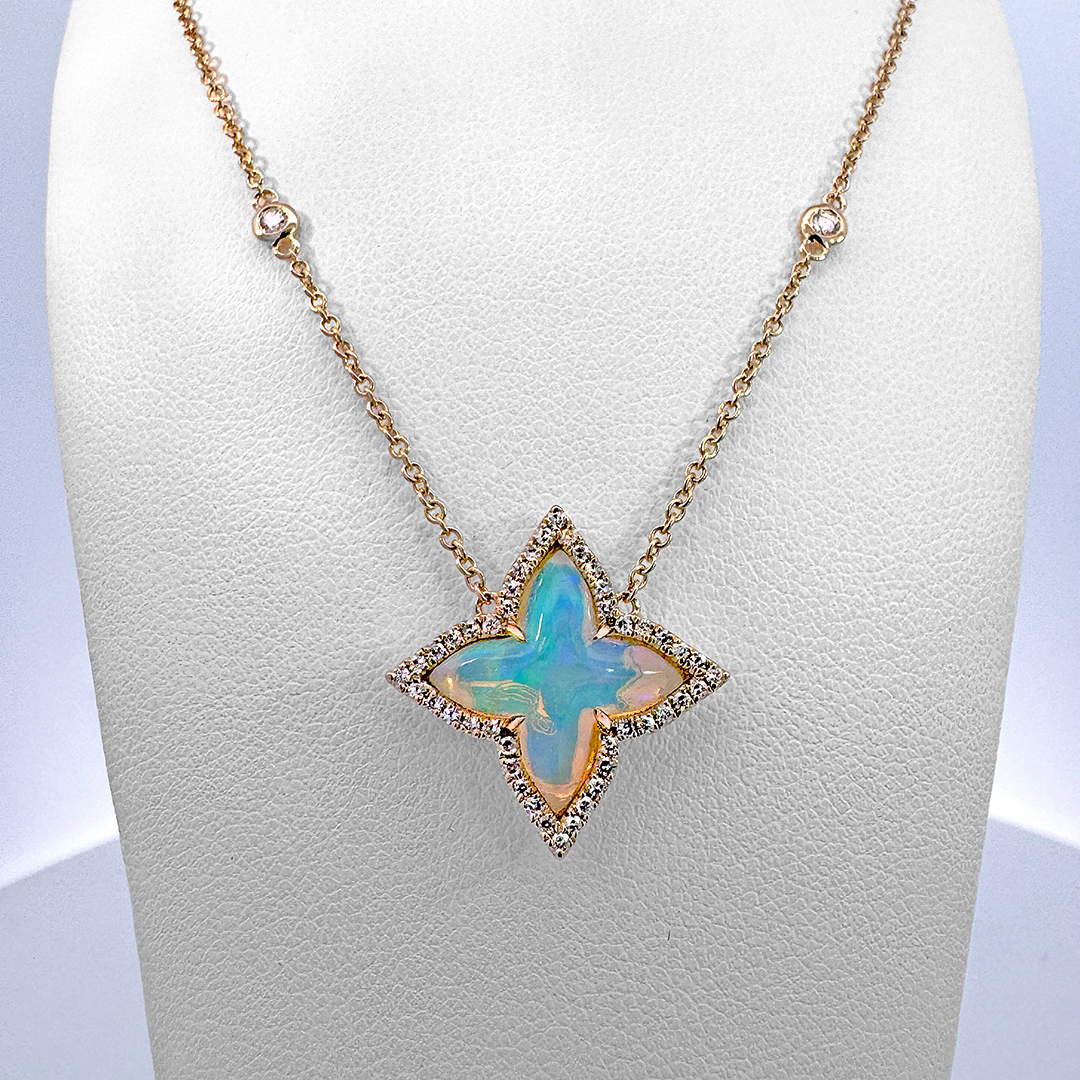Lady's Yellow 14 Karat Opal Necklace