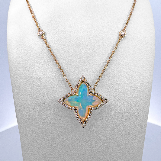 Lady's Yellow 14 Karat Opal Necklace