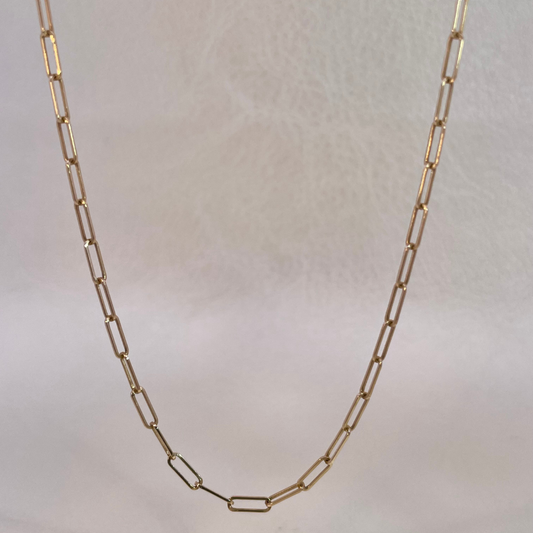 Estate- 14K Yellow Gold Paper Clip Chain