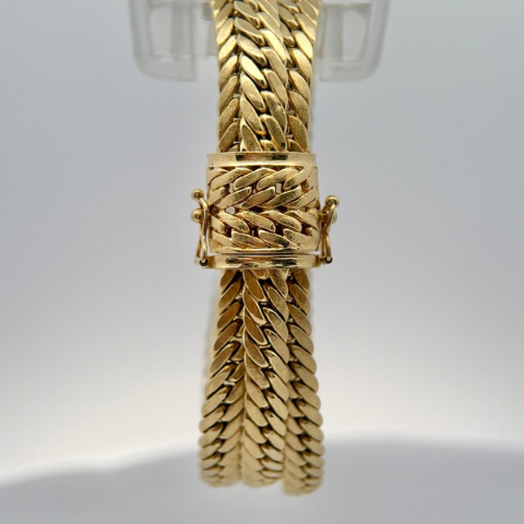 Estate- 14K Yellow Gold Triple Strand Bracelet