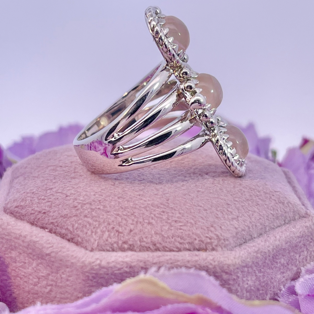 Estate- Sterling Silver Pink Peruvian Opal Ring