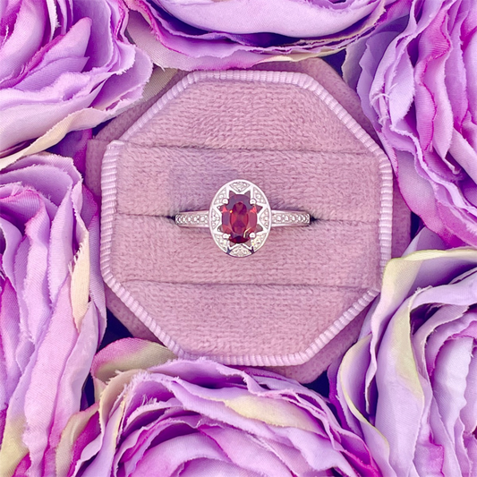 Sterling Silver and Garnet Ring