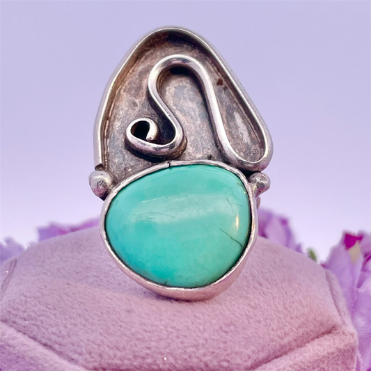Estate- Sterling Silver and Turquoise Ring