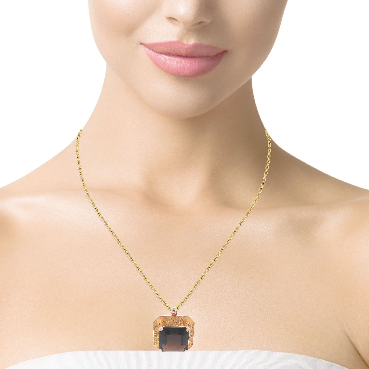 Smokey Quartz and Gold Pendant/Pin (chain sold separately)