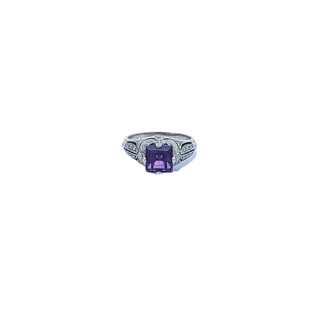 Amethyst and Diamond Ring