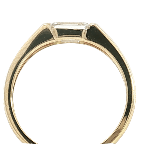 14K Yellow Gold Lab Grown East/West Emerald Cut Diamond Ring
