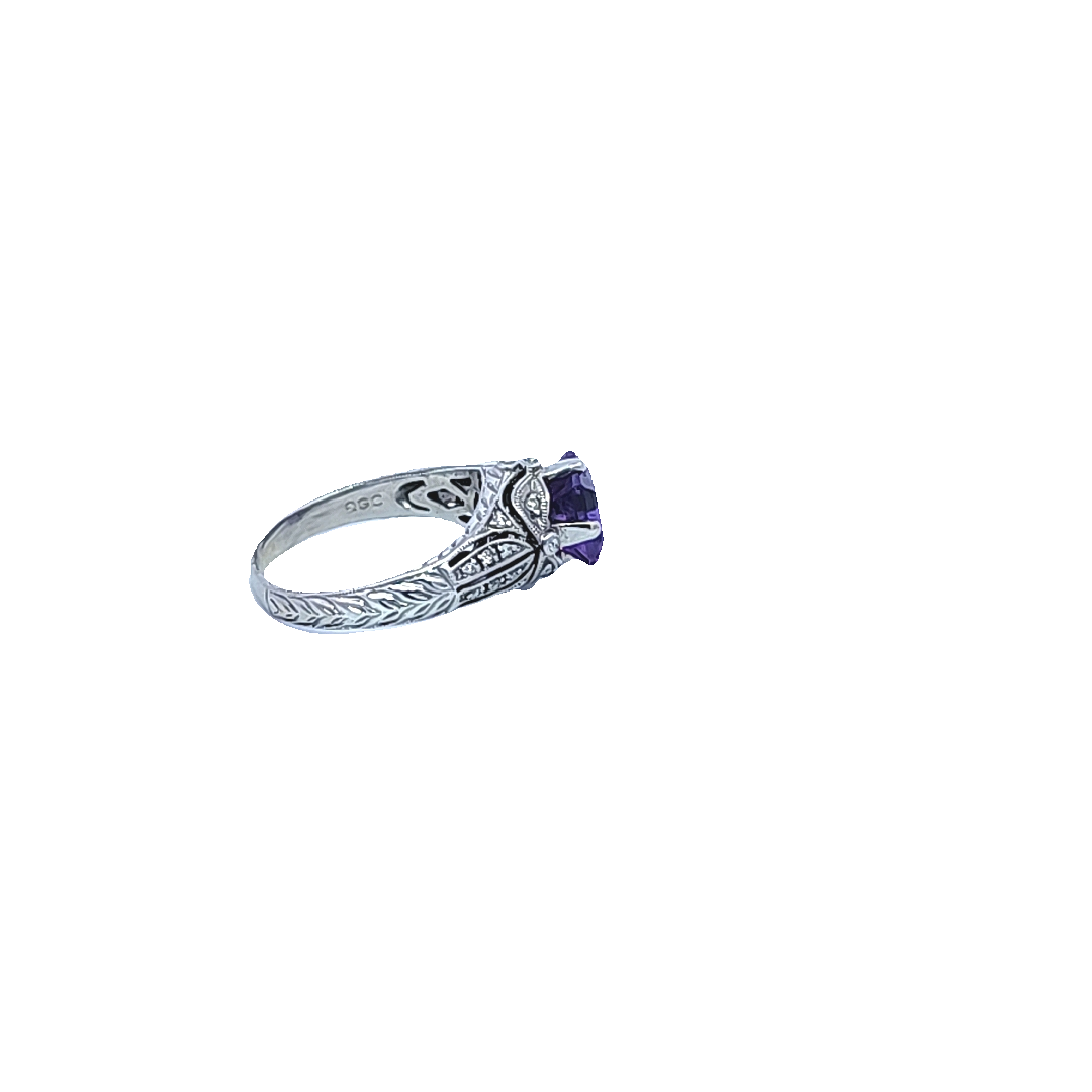 Amethyst and Diamond Ring