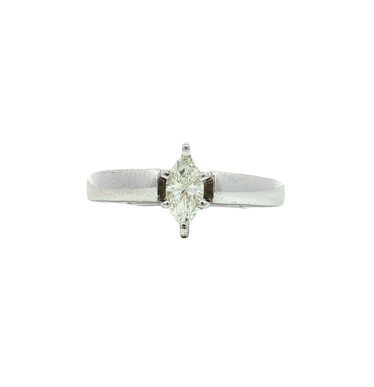 Estate- 14K White Gold Marquise Diamond Engagement Ring