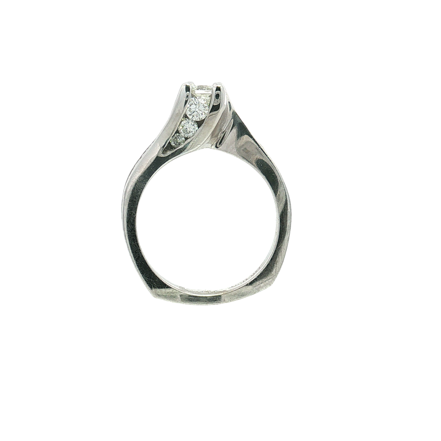 Estate- 14K White Gold Radiant Diamond Engagement Ring