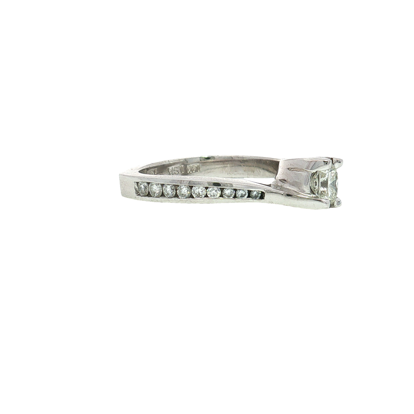 Estate- 14K White Gold Radiant Diamond Engagement Ring