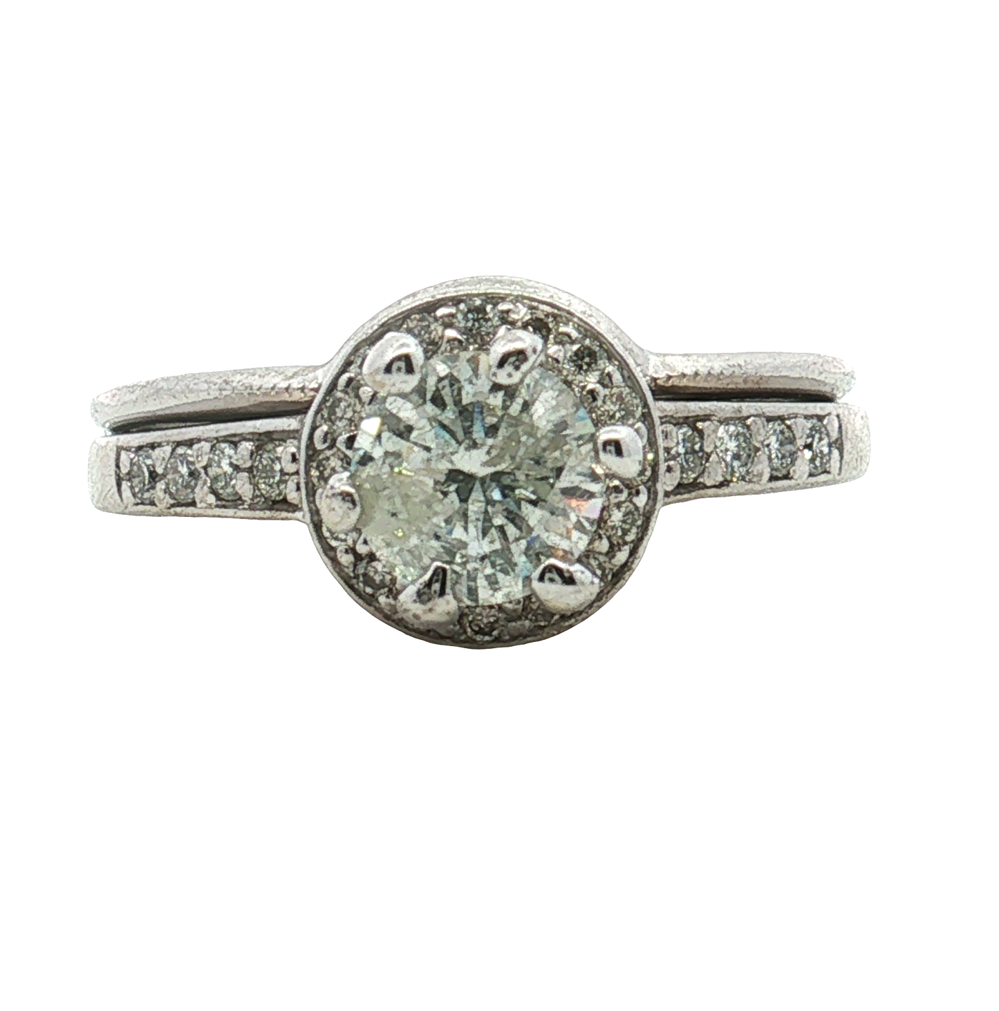 Estate- 14K Yellow Gold Brilliant Round Diamond Soldered Wedding Set