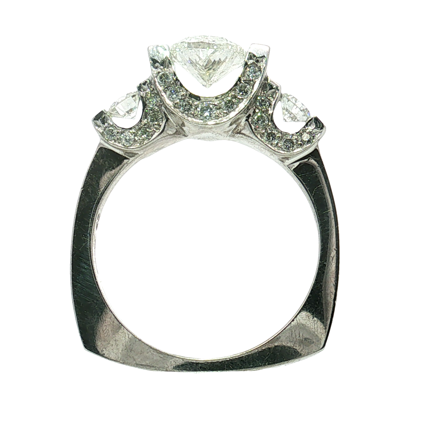 Estate- 14K White Gold Oval Diamond Engagement Ring