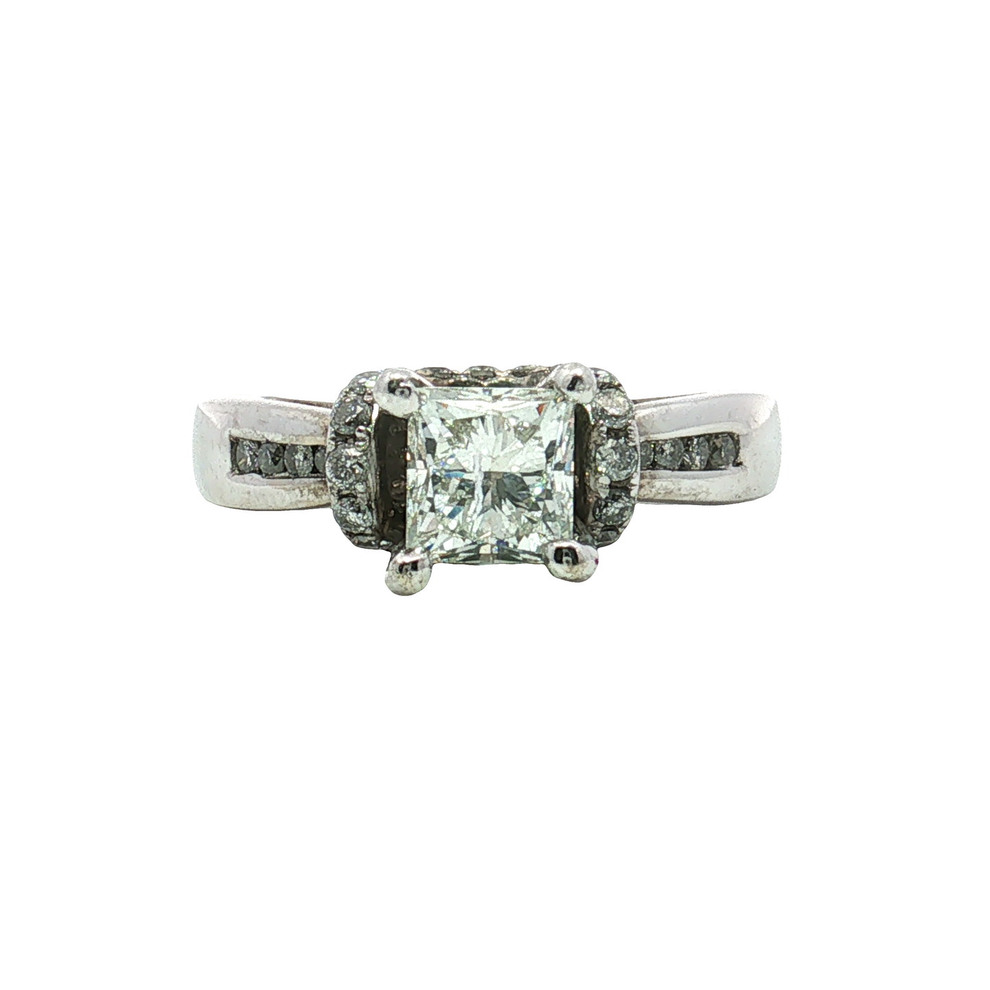 Estate- 14K White Gold Princess Diamond Engagement Ring