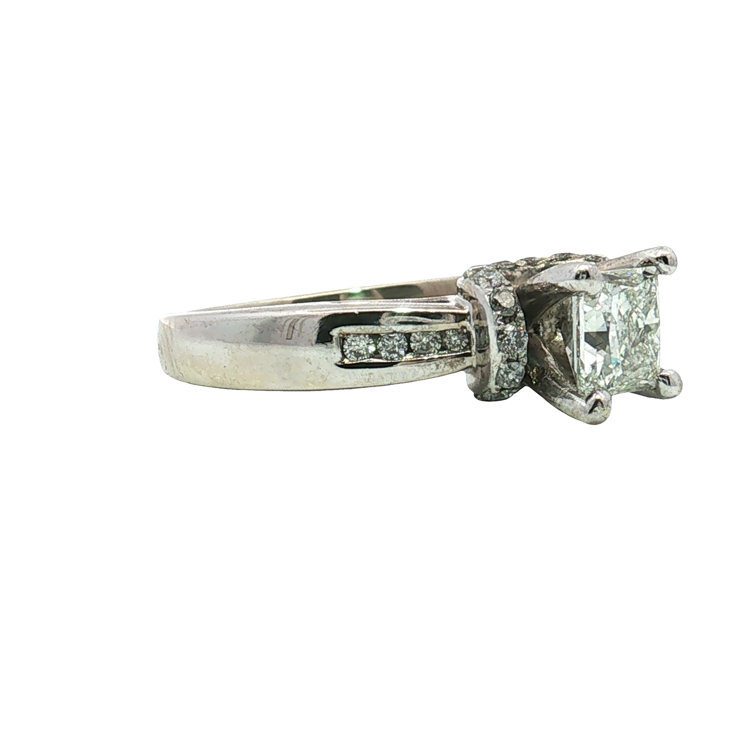 Estate- 14K White Gold Princess Diamond Engagement Ring