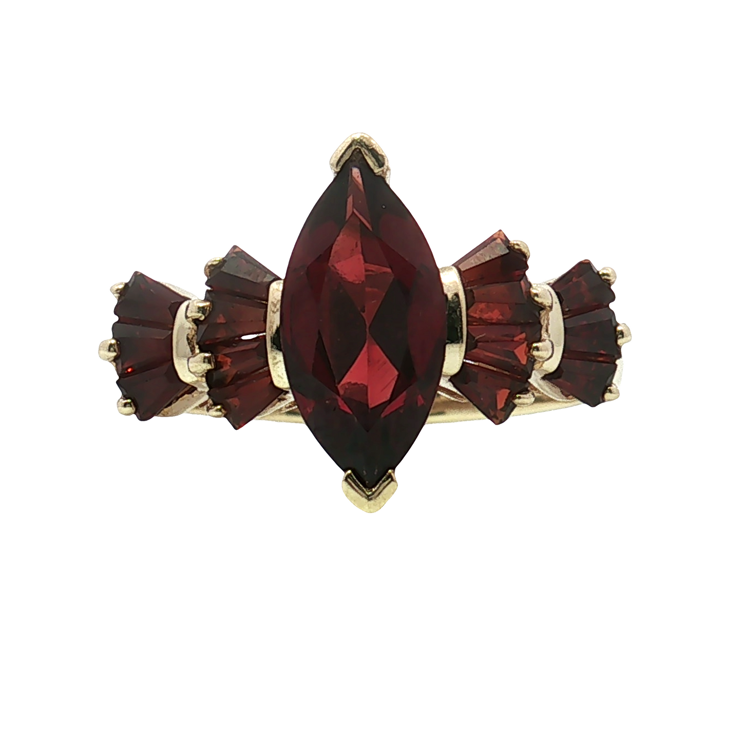 Estate 10K Yellow Gold Garnet Ring
