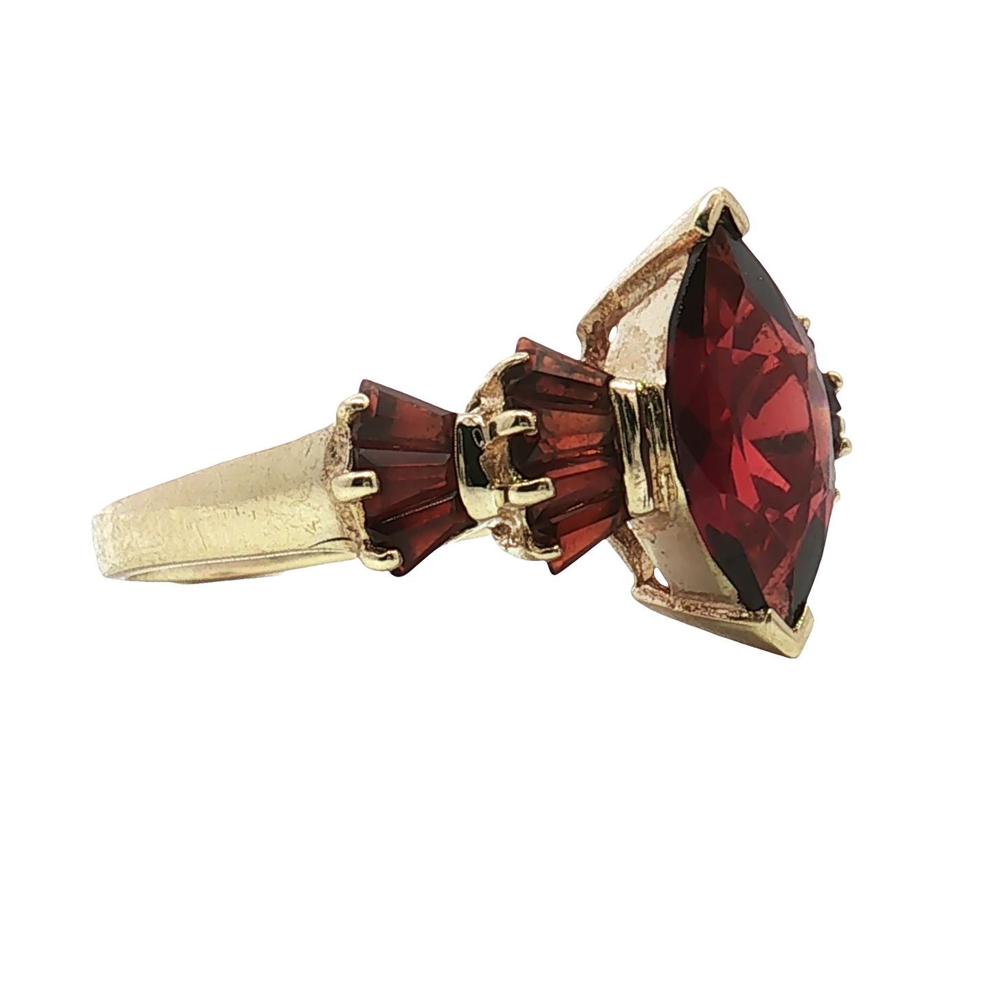 Estate 10K Yellow Gold Garnet Ring